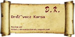 Drávecz Karsa névjegykártya